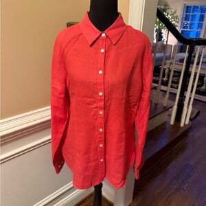 Orvis Coral Button-Up Sweater